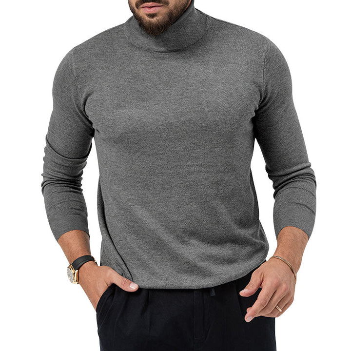 Men's elegant turtleneck sweater with structured surface and high-quality cotton blend Lisslune