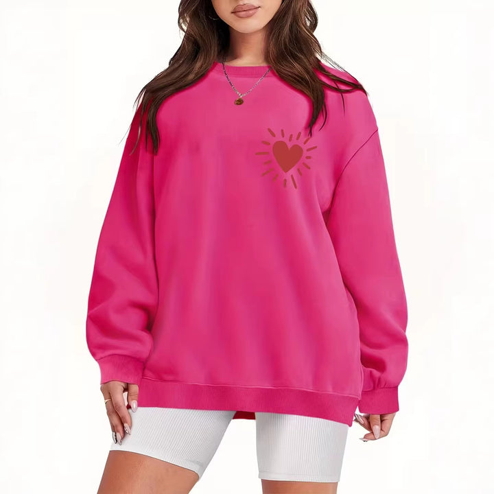 Women's sweatshirt with casual heart motif and oversized fit Lisslune