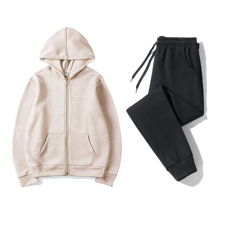 Women's sporty hoodie set with practical zipper and elastic waistband Lisslune
