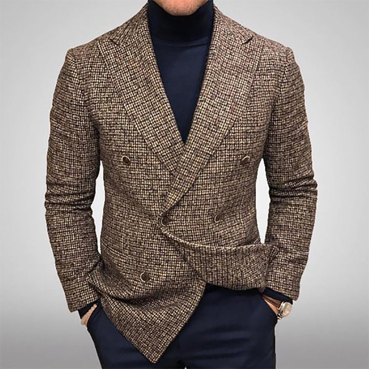 Men's double-breasted blazer made of high-quality fabric with modern details Lisslune