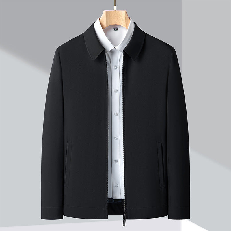 Men's Elegant Transitional Jacket with Modern Stand-Up Collar Lisslune