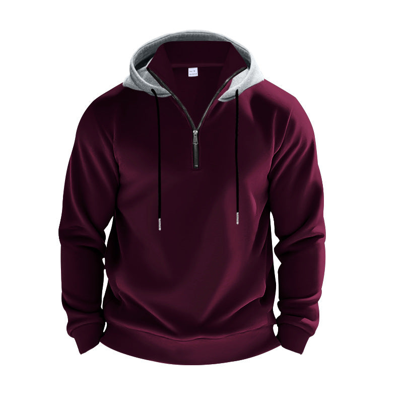 Men's hoodie with half zipper and inner drawstring Lisslune