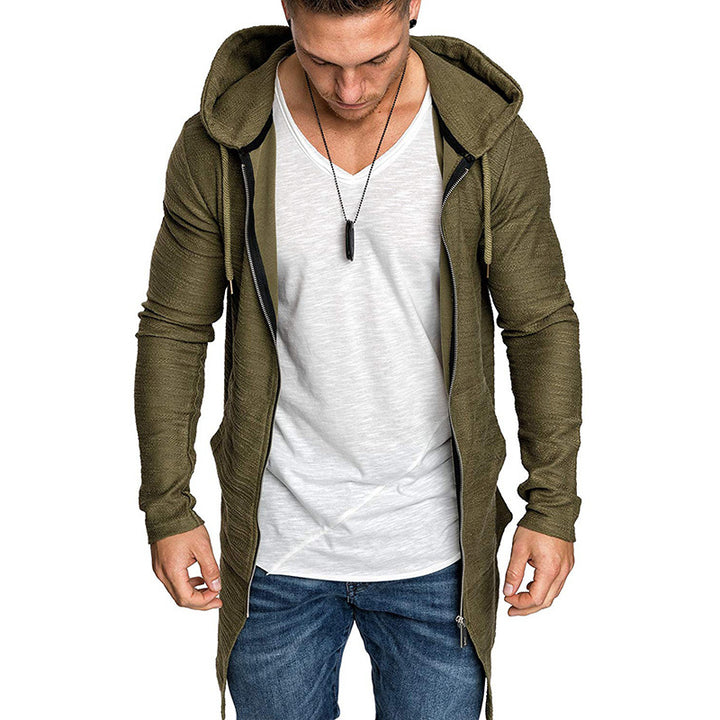 Men's Fashionable Long-Sleeve Jacket with Asymmetric Cut Lisslune