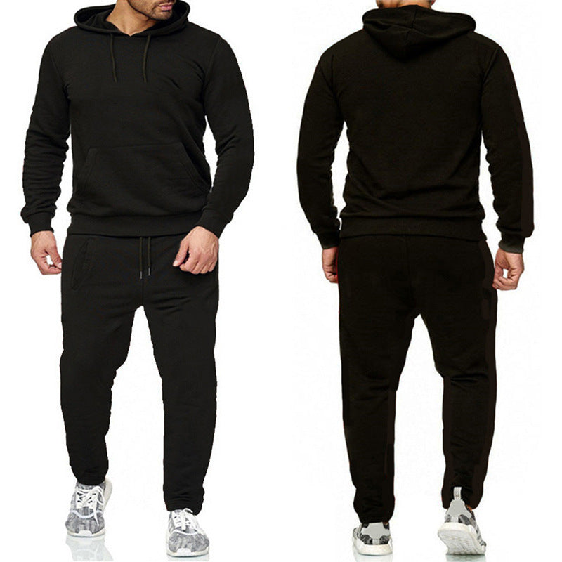 Men's hooded sweat suit with sporty cut and practical kangaroo pocket design Lisslune