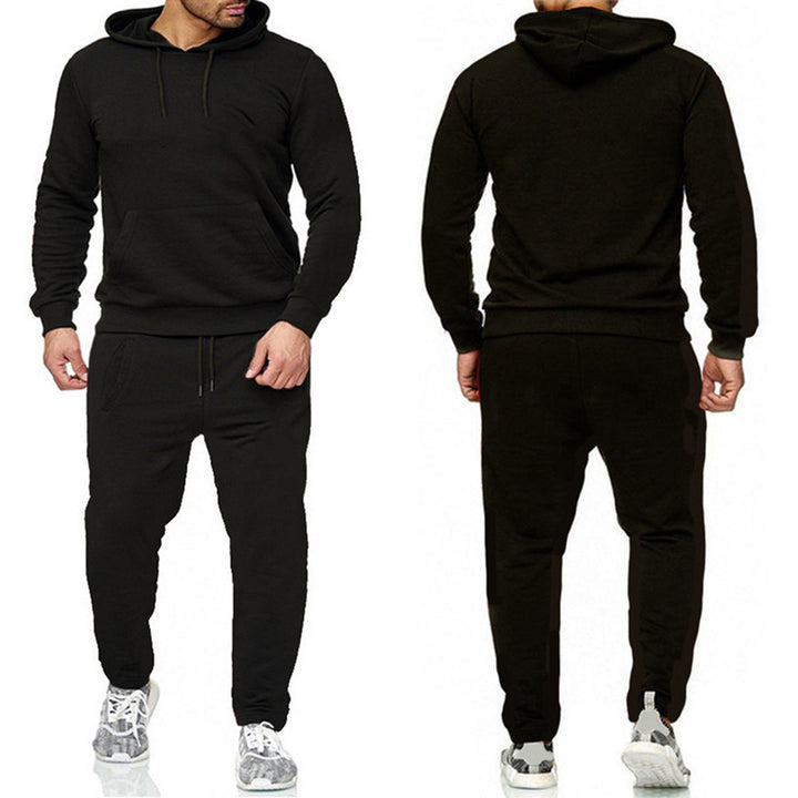 Men's hooded sweat suit with sporty cut and practical kangaroo pocket design Lisslune