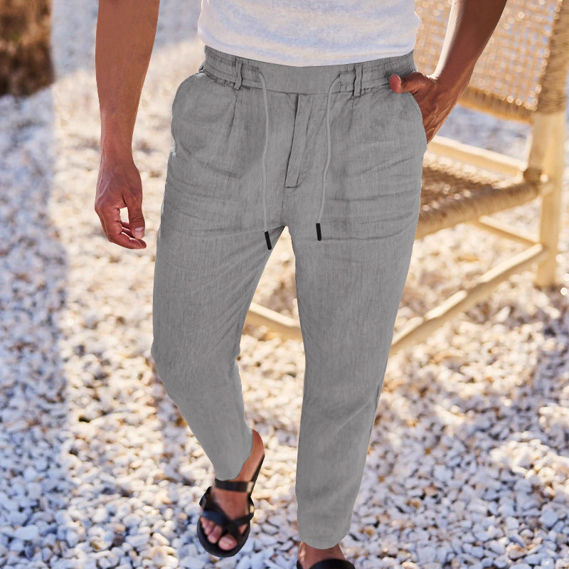 Men's Comfortable Chino Pants with Elastic Waistband and Practical Pockets Lisslune