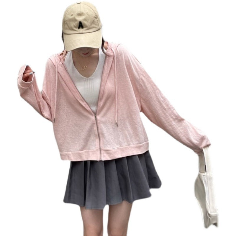 Women's casual hooded jacket with a relaxed fit and high-quality cotton blend