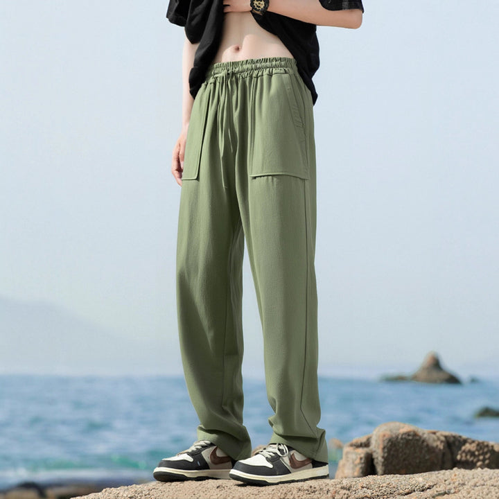 Men's sporty leisure pants with side pockets and elastic waistband Lisslune