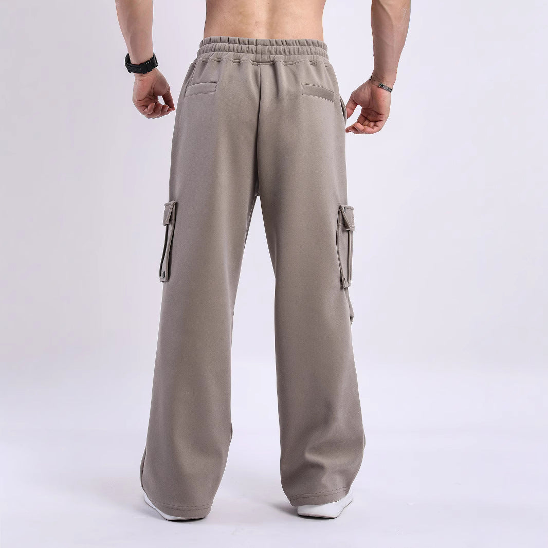 Men's Cargo Jogging Pants with Side Pockets and Elastic Waistband Lisslune