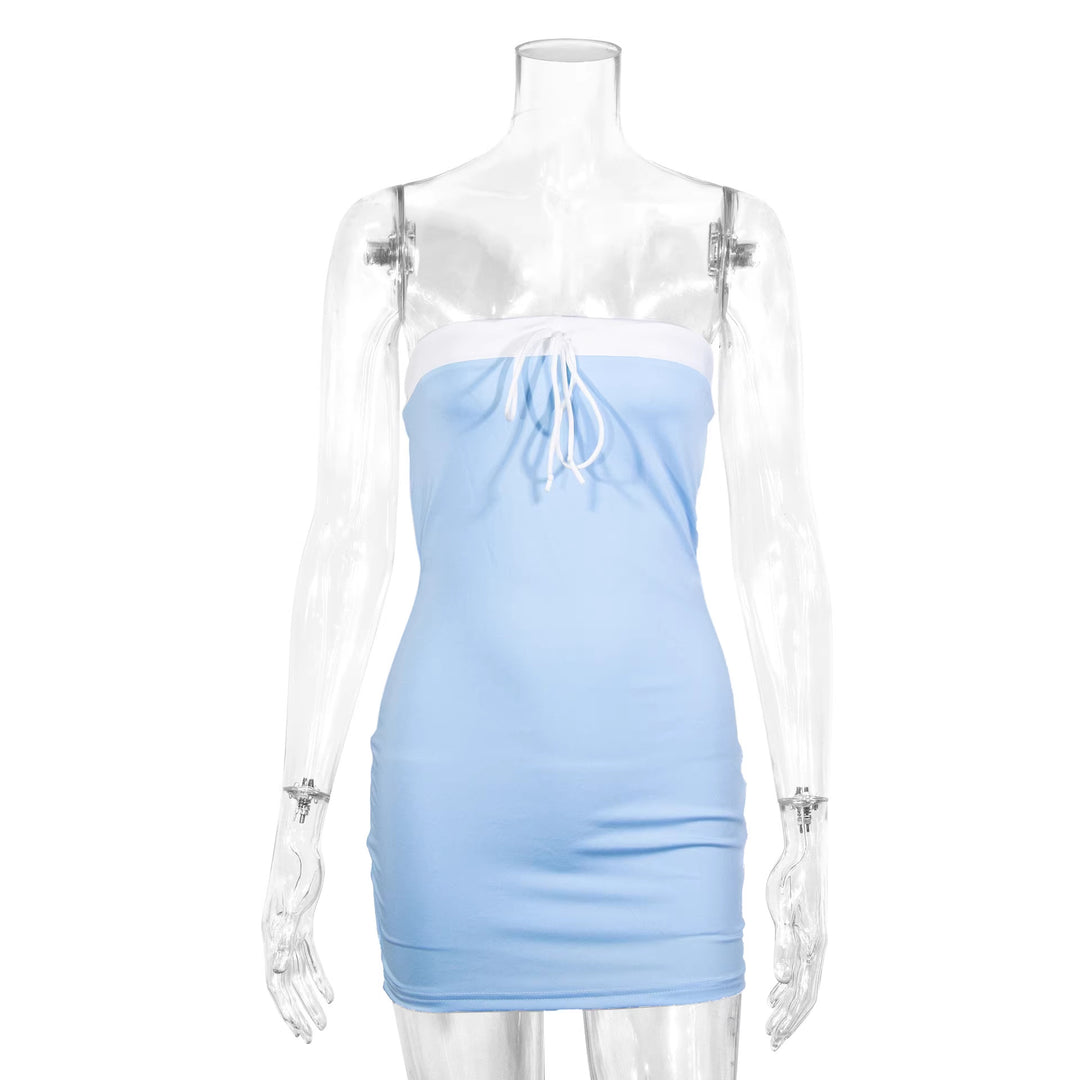 Damen Figurbetontes Bustierkleid mit Raffbändern Lisslune
