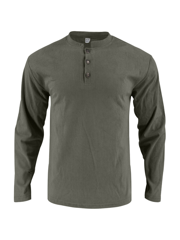Men's long sleeve shirt with comfortable button placket and textured design Lisslune