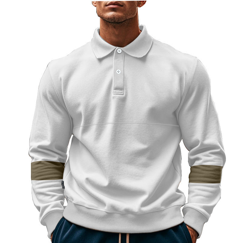 Men's Polo Sweatshirt with modern design and contrasting sleeve accents Lisslune