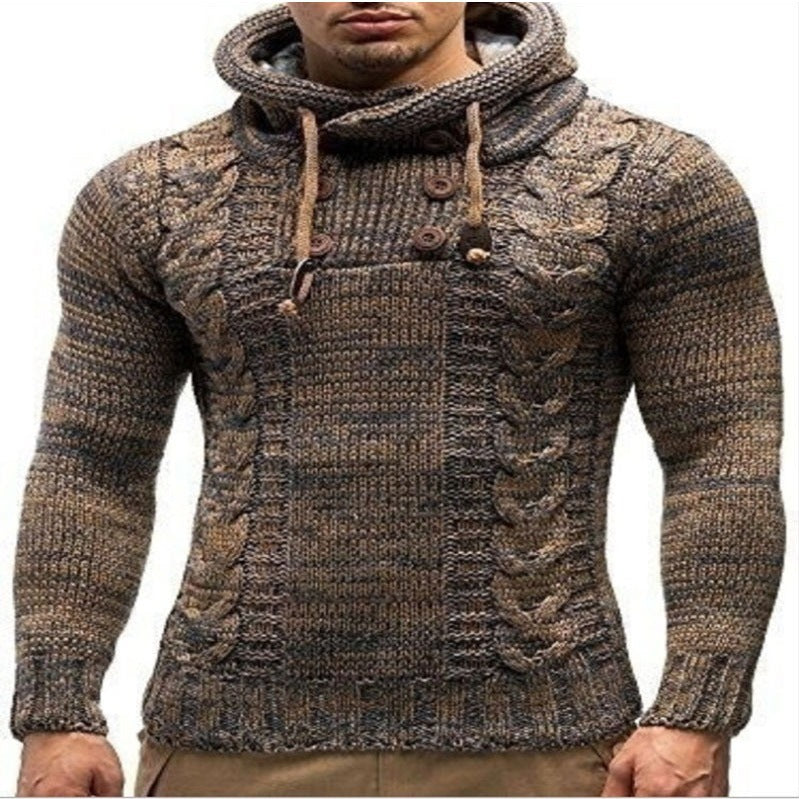 Men's hoodie with textured knit pattern Lisslune