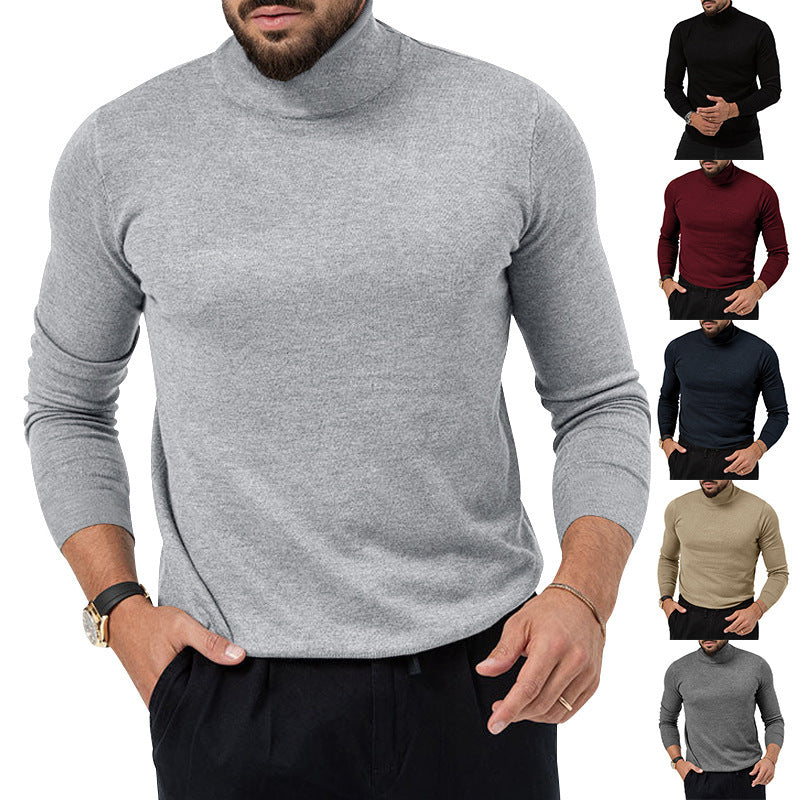 Men's elegant turtleneck sweater with structured surface and high-quality cotton blend Lisslune