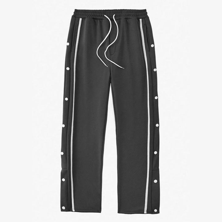 Men's sporty training pants with snap button details and elastic waistband Lisslune