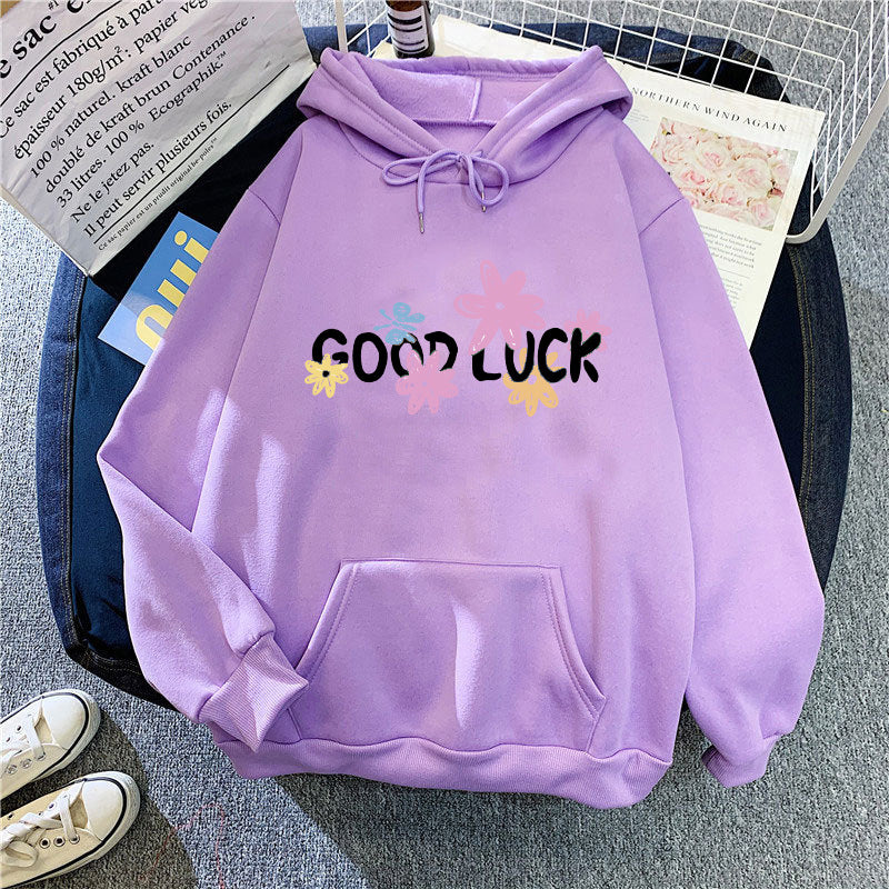 Women's hoodie with cheerful design and printed lettering Lisslune