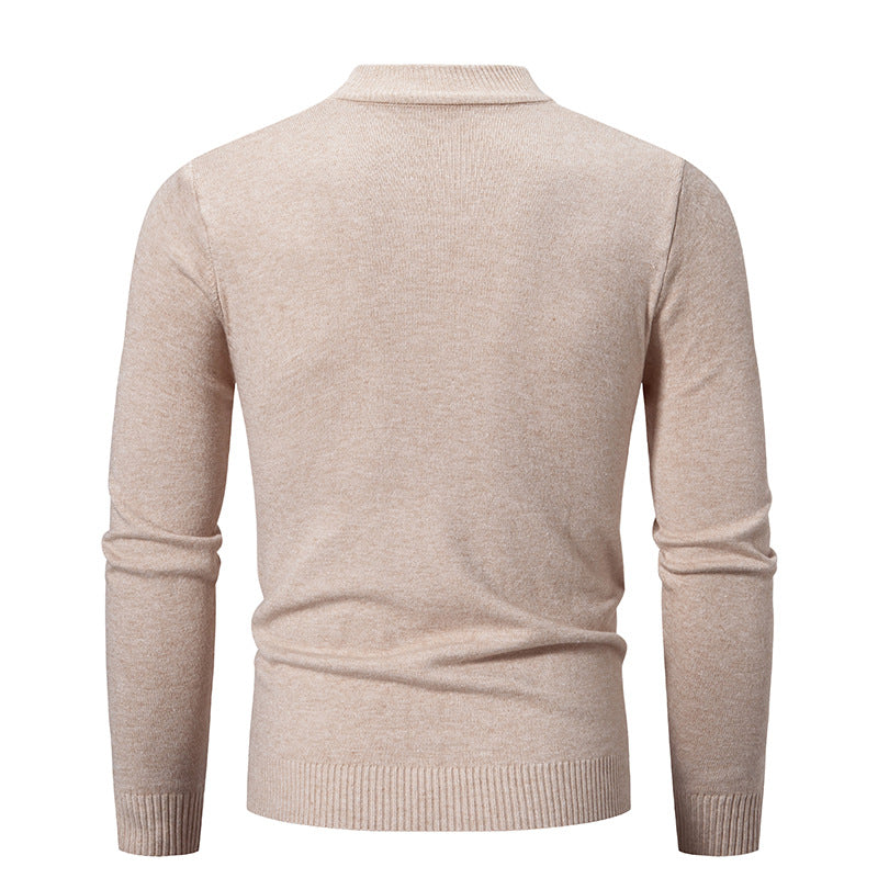 Men's fine knit sweater with high collar and elastic cuffs Lisslune