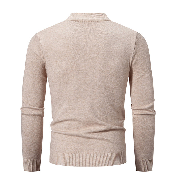 Men's fine knit sweater with high collar and elastic cuffs Lisslune