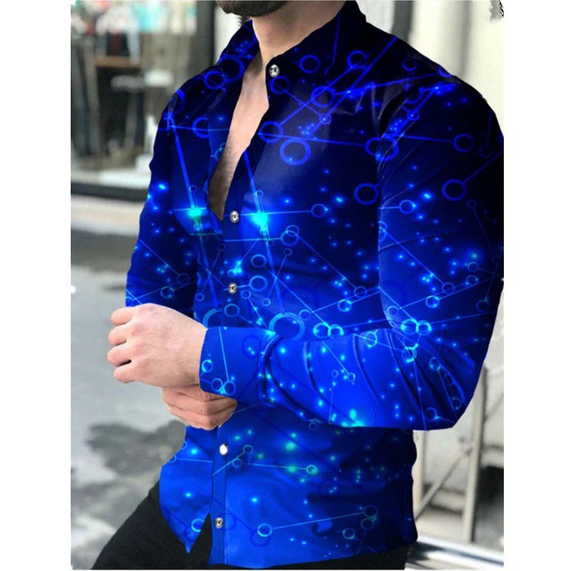 Men's long-sleeve shirt with modern technology design Lisslune