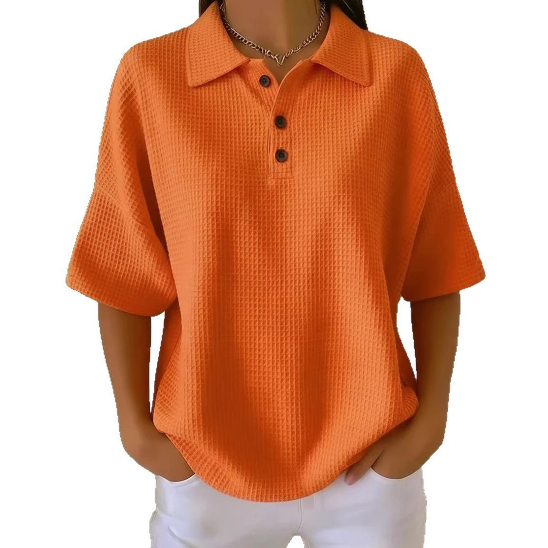 Ladies sporty polo shirt made of waffle piqué Lisslune