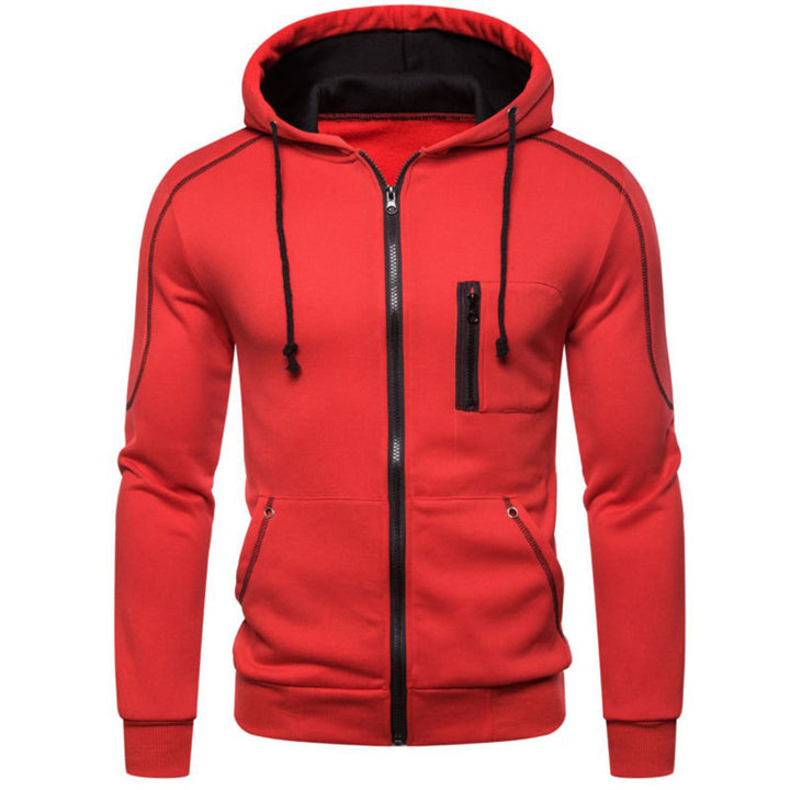 Men's Sporty Hoodie with Innovative Zipper and Practical Pockets Lisslune