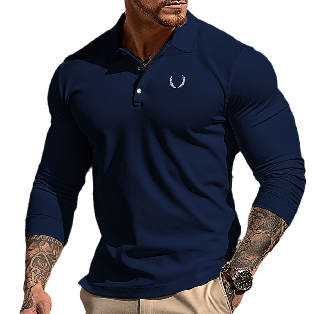 Men's sporty long sleeve polo shirt with breathable material and elegant collar Lisslune