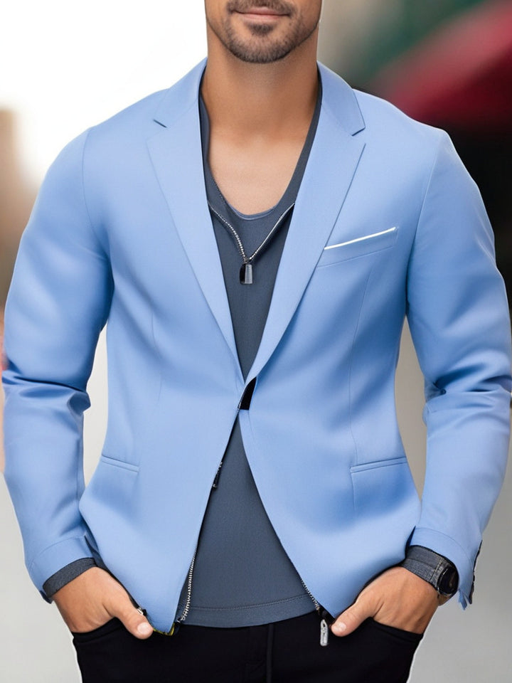 Men's elegant and stylish blazer with contrasting colored lapel Lisslune