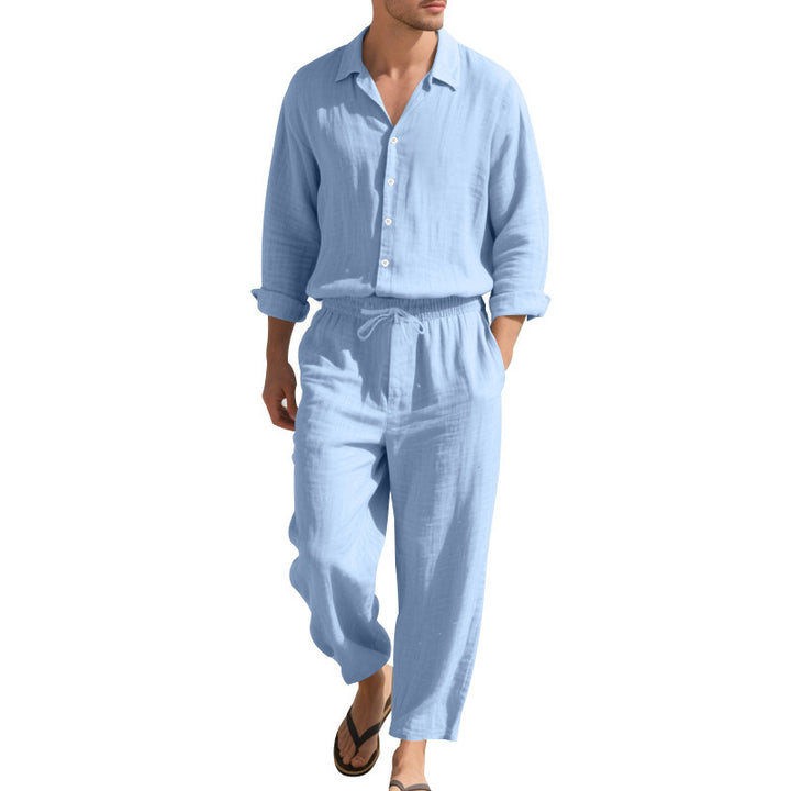 Men's casual leisure suit with top and elastic pants Lisslune