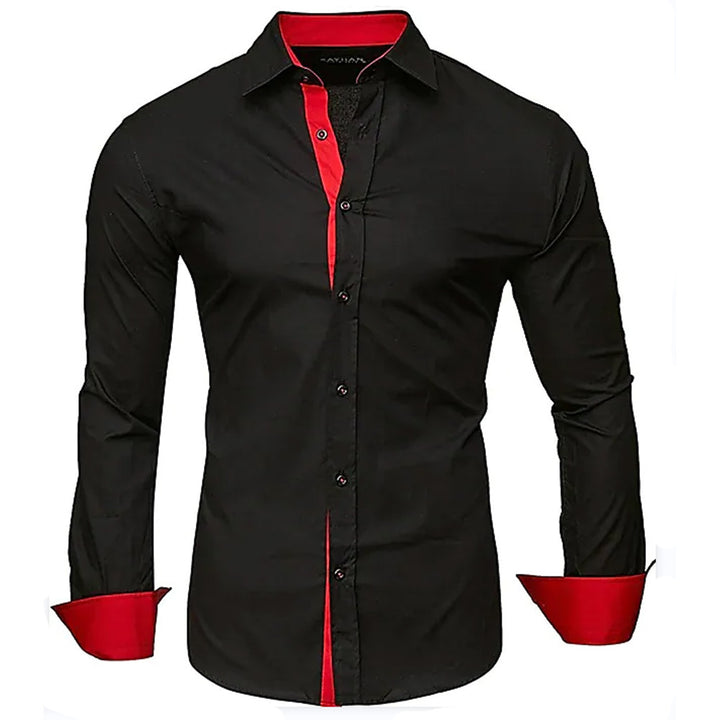 Men's elegant long-sleeve shirt with contrasting cuffs Lisslune