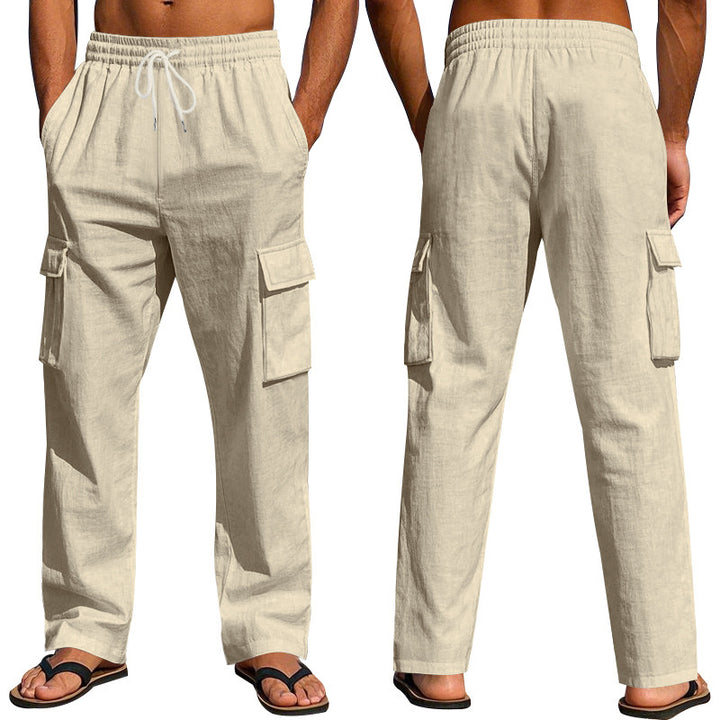 Men's cargo pants with elastic waistband and practical side pockets Lisslune 1759577777