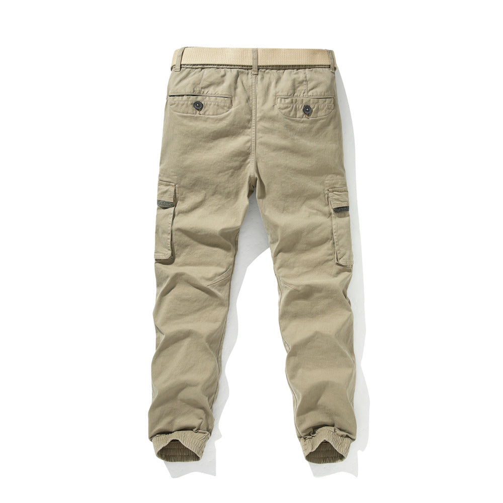 Men's Cargo Pants with Elastic Waistband and Multiple Pockets Lisslune