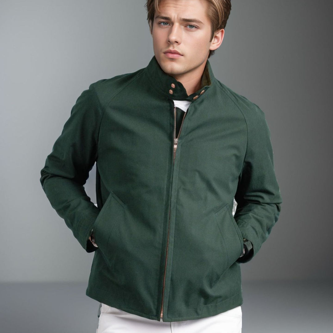 Men's modern bomber jacket with innovative stand-up collar Lisslune