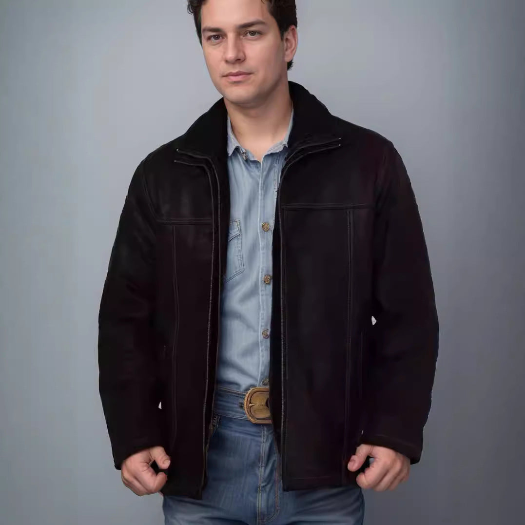 Men's high-quality leather jacket with versatile style Lisslune