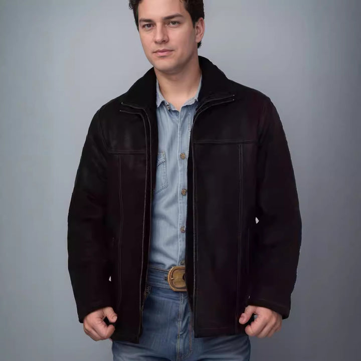 Men's high-quality leather jacket with versatile style Lisslune