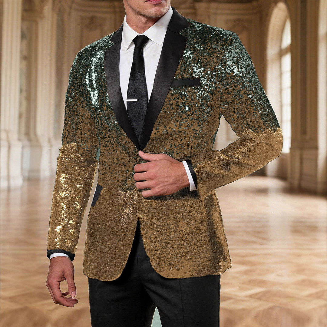 Men's elegant sequined blazer with luxurious accents Lisslune