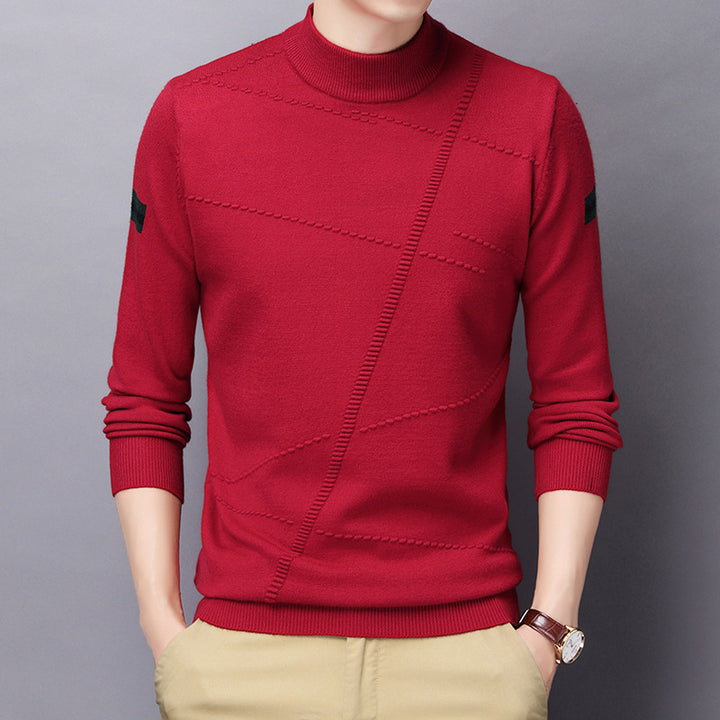 Men's Refined Turtleneck Sweater with Textured Design Lisslune