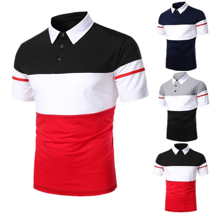 Men's polo shirt with contrasting block stripes and modern cut Lisslune