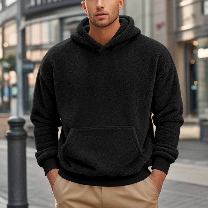 Men's fleece hoodie with kangaroo pocket and modern cut Lisslune