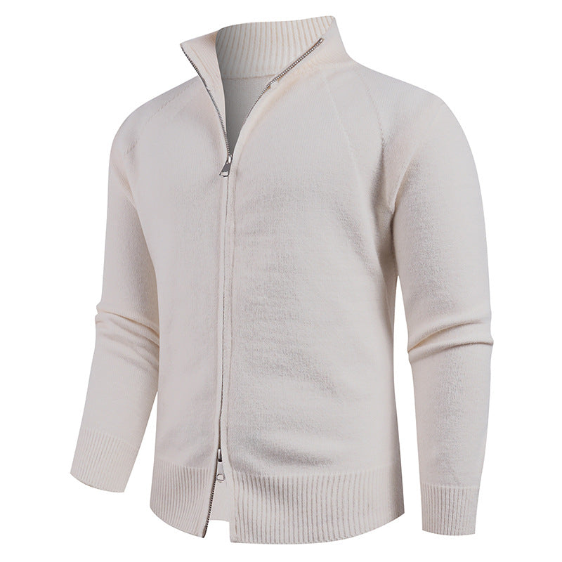 Men's high-quality cardigan with modern zipper and raised collar Lisslune