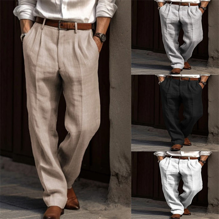 Men's elegant linen trousers with a slim fit and two practical side pockets Lisslune