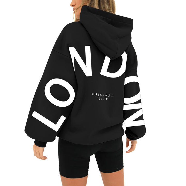 Women's oversized hoodie with trendy London print Lisslune