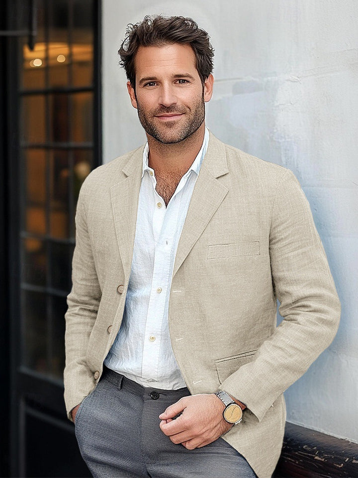 Men's Casual Linen Blazer Lisslune
