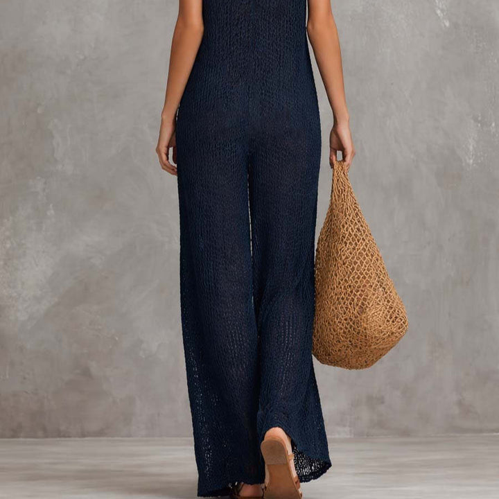 Ladies Airy Summer Dress with Side Pockets and Deep Neckline Lisslune