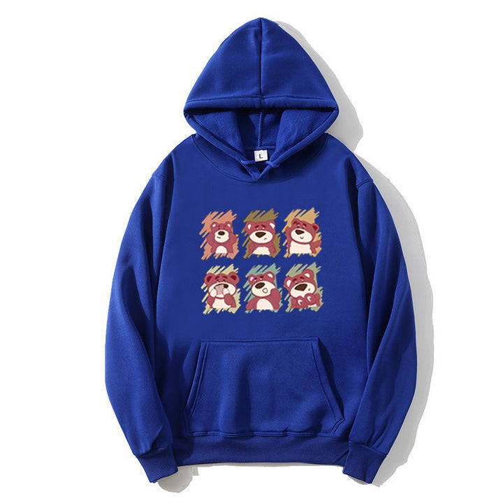 Women's Hooded Sweatshirt with Animal Cartoon Design Lisslune