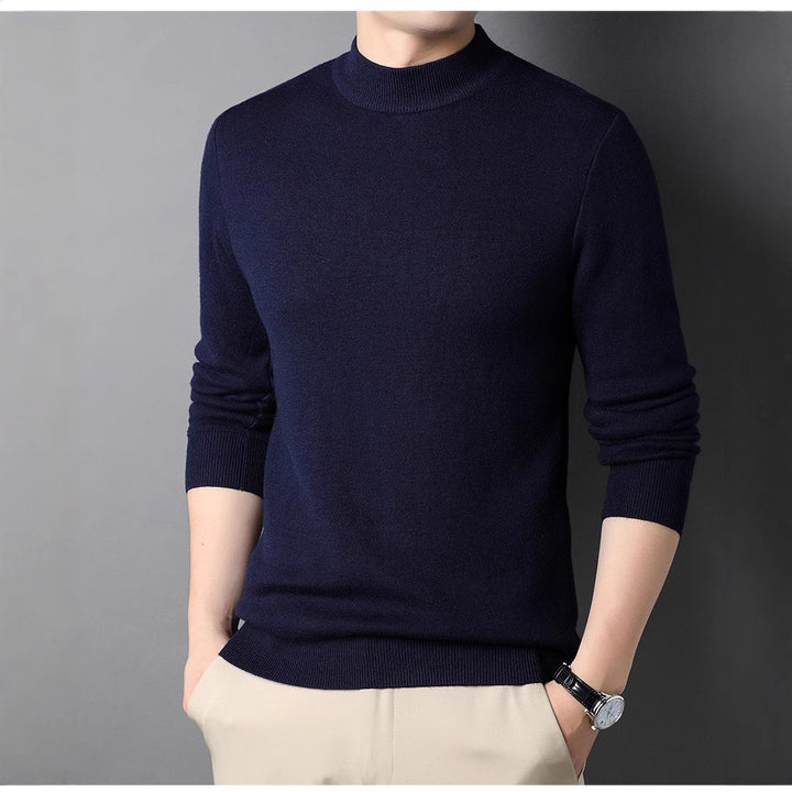 Men's fine-knit sweater with turtleneck and soft materials Lisslune