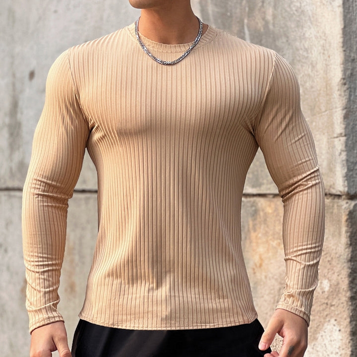 Men's long-sleeve shirt with textured ribbed pattern and sporty fit Lisslune
