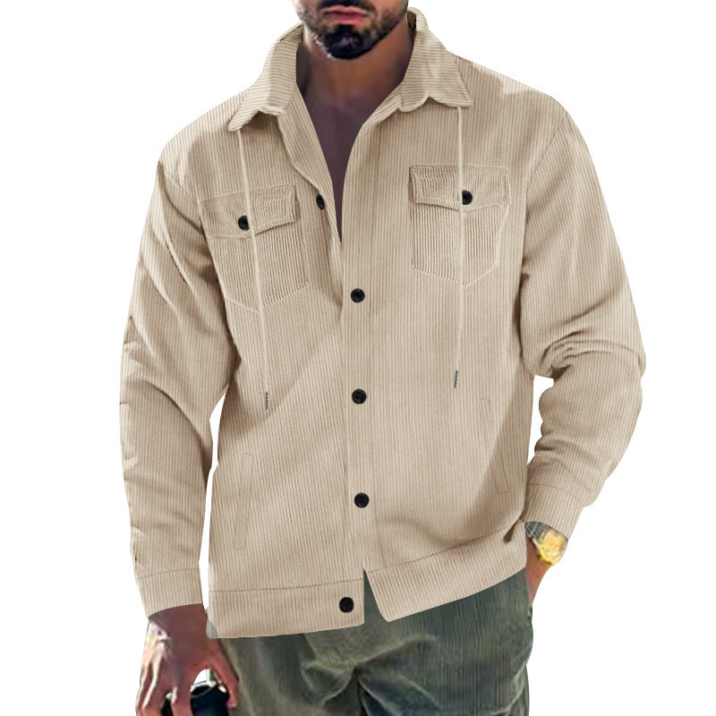 Men's waffle texture shirt with practical breast pockets and trendy cut Lisslune