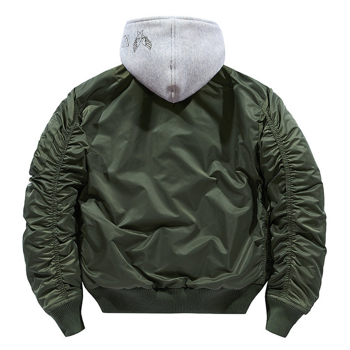 Men's casual bomber jacket with removable hood and warming inner lining Lisslune