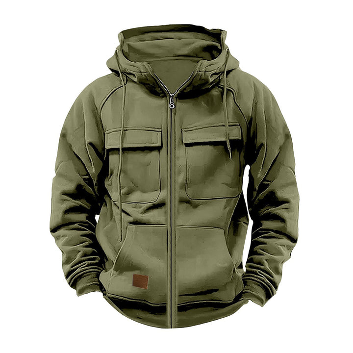 Men's multifunctional hoodie with zipper and spacious pockets Lisslune