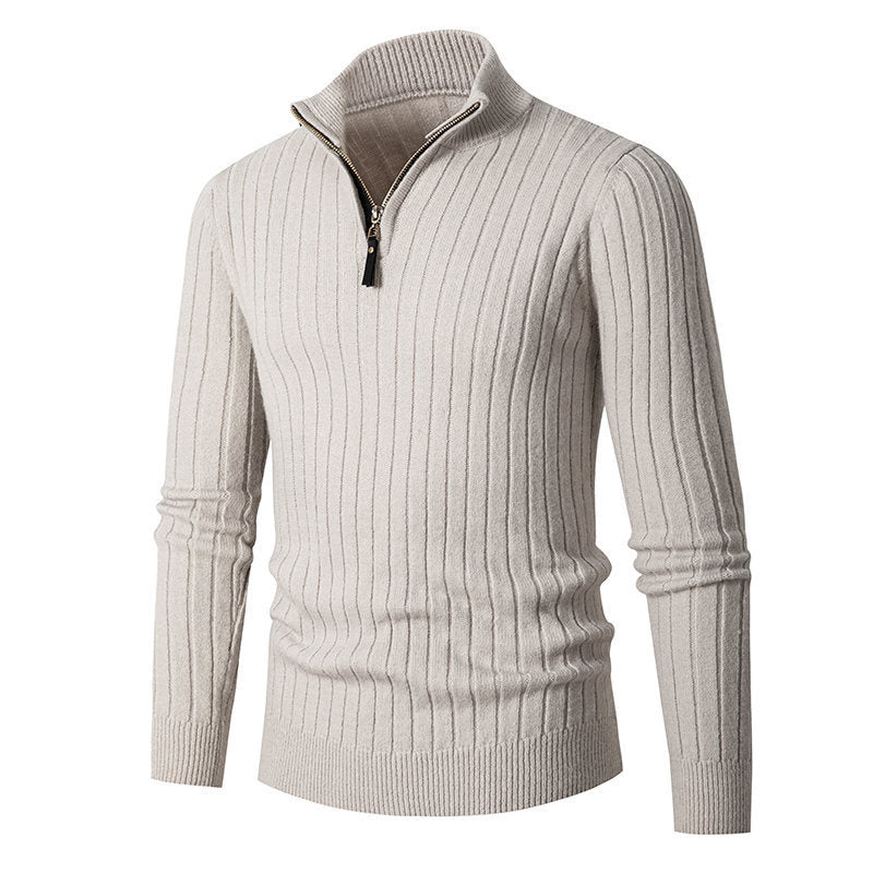 Men's High-Quality Sweater with Zipper and Textured Design Lisslune